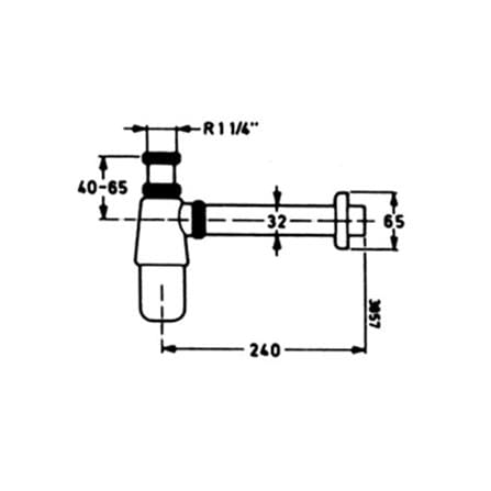 ท่อน้ำทิ้งอ่างล้างหน้ากระปุก AMERICAN STANDARD A-8102-N 30 ซม._1