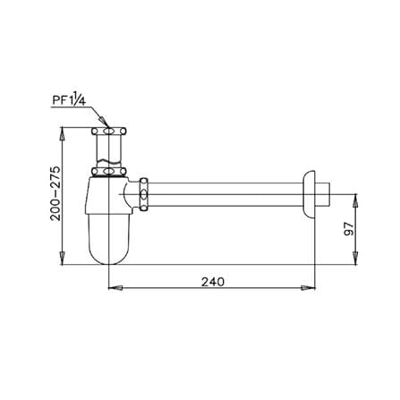 ท่อน้ำทิ้งอ่างล้างหน้ากระปุก COTTO CT680(HM) 24 ซม._1