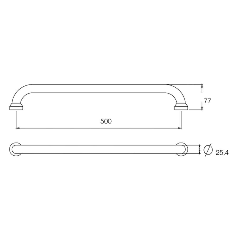 ราวมือจับ แบบตรง WS GB-3207-50 50 ซม.