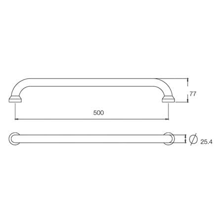 ราวมือจับ แบบตรง WS GB-3207-50 50 ซม._1