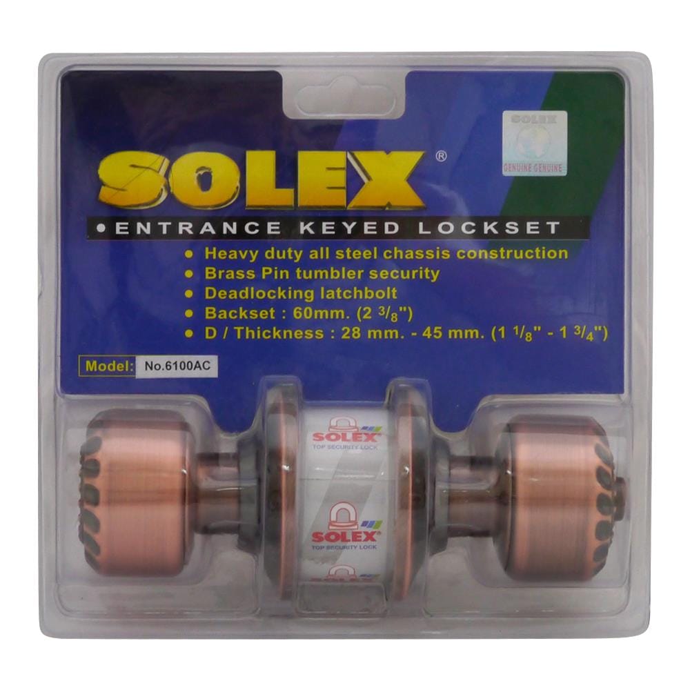 ลูกบิดประตู หัวมะยม SOLEX 6100 AC สีทองแดงรมดำ