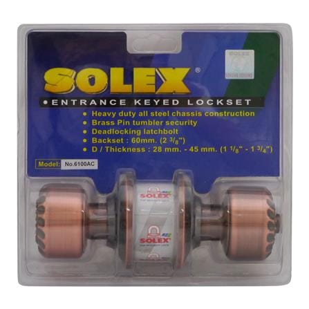 ลูกบิดประตู หัวมะยม SOLEX 6100 AC สีทองแดงรมดำ