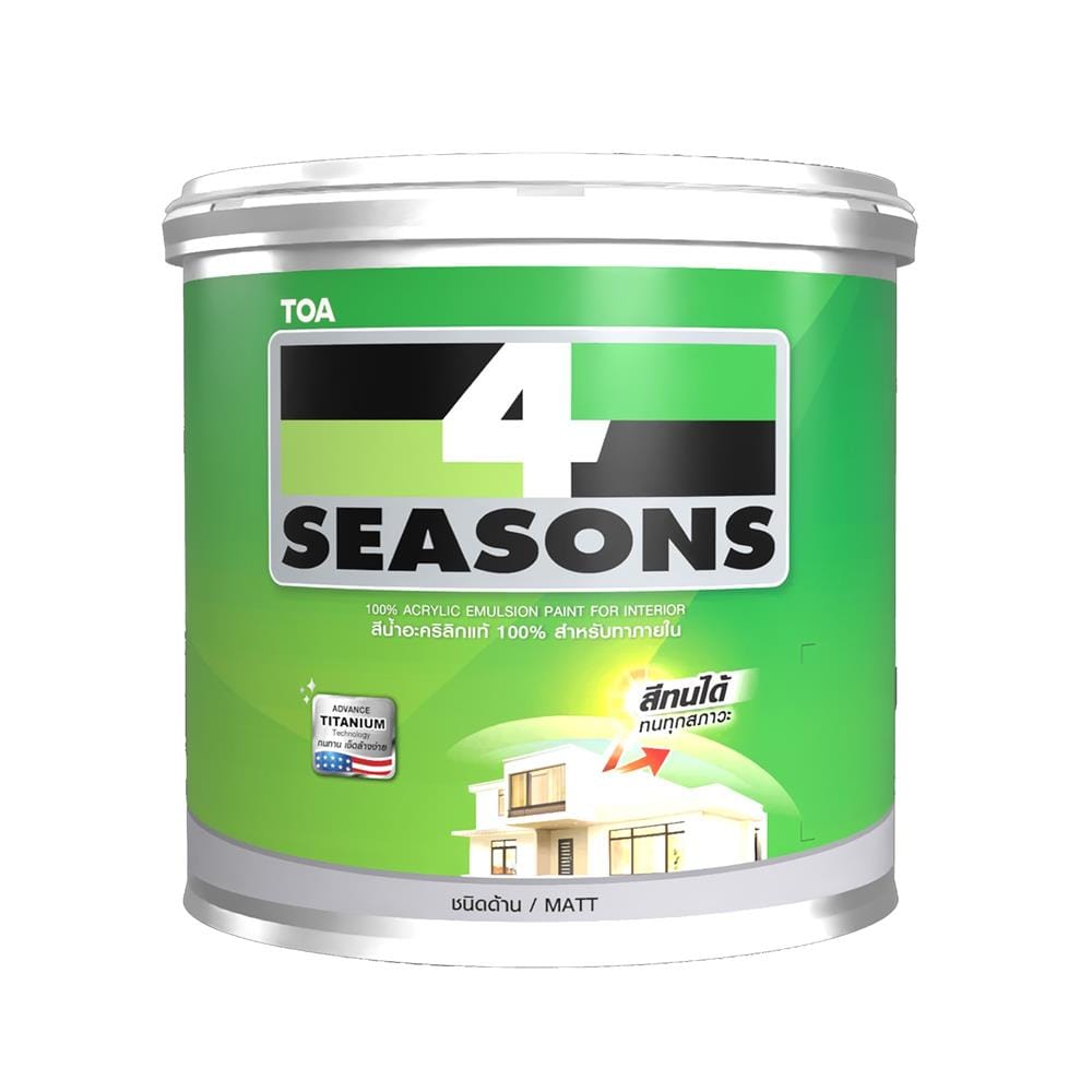 สีน้ำทาภายใน ชนิดด้าน TOA 4 SEASONS A5001 สีเทา 5 แกลลอน