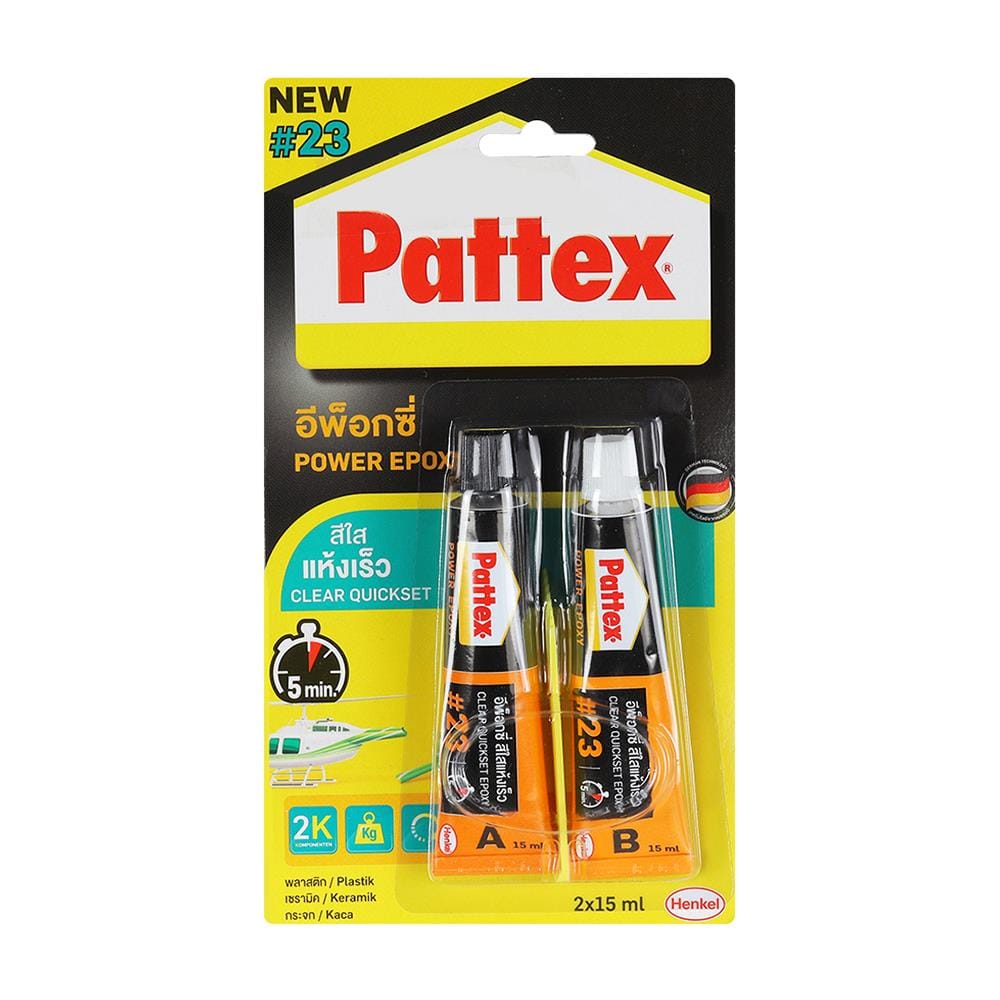 กาวอีพ็อกซี่แห้งเร็ว PATTEX NO.23 15 มล. สีใส