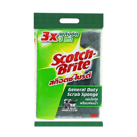 ฟองน้ำพร้อมใยขัด SCOTCH-BRITE 3x4 นิ้ว_0