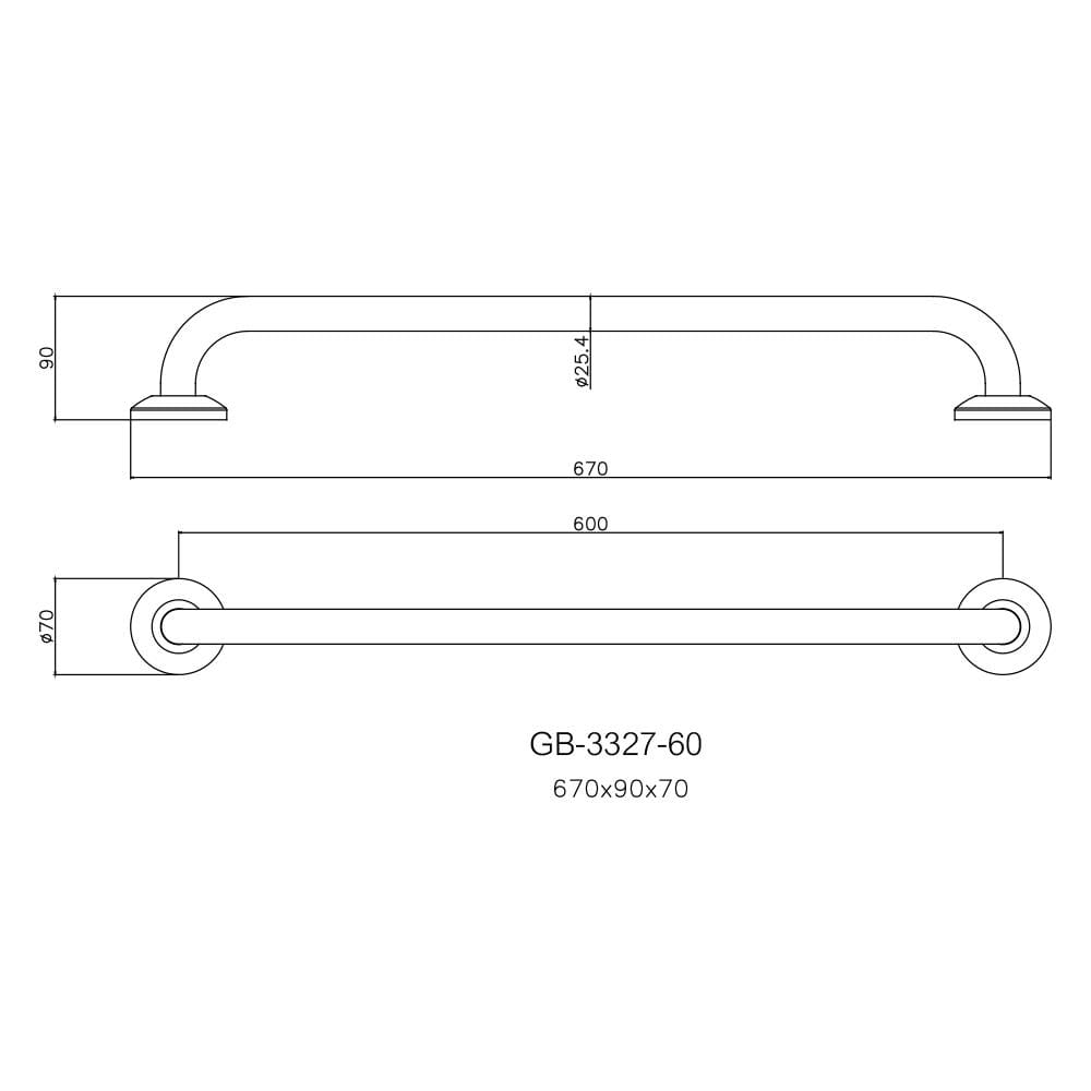 ราวมือจับ แบบตรง WS GB-3327-60 60 ซม.