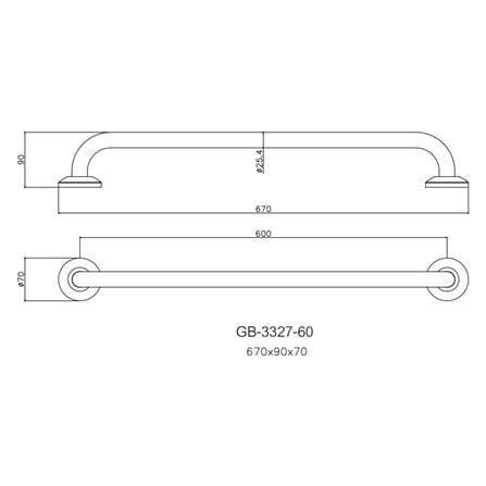 ราวมือจับ แบบตรง WS GB-3327-60 60 ซม._1