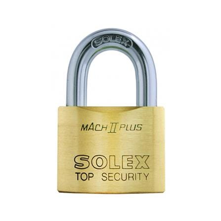 กุญแจลูกปืน SOLEX MACH2 PLUS40 40 มม. สีทองเหลืองขัดเงา
