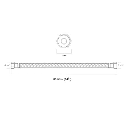 สายน้ำดีสเตนเลสน้ำอุ่น-น้ำเย็น AMERICAN STANDARD A800 14 นิ้ว_1