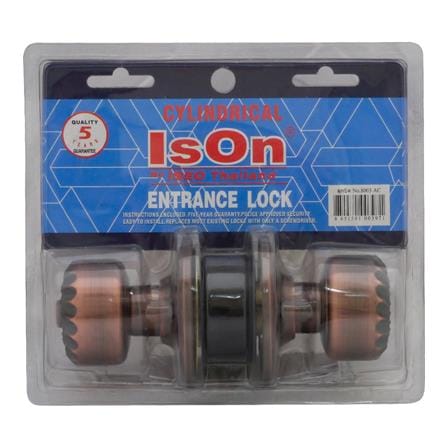 ลูกบิดประตู หัวมะยม ISON 8003 AC สีทองแดงรมดำ_0