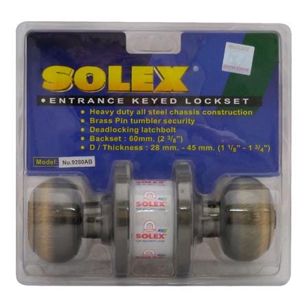 ลูกบิดประตู หัวจัน SOLEX 9280 AB สีทองเหลืองรมดำ
