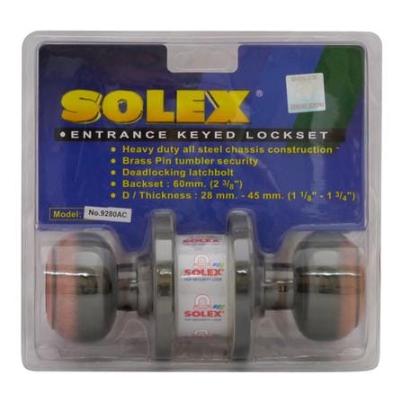 ลูกบิดประตู หัวจัน SOLEX 9280 BN สีทองเหลืองรมดำ_0