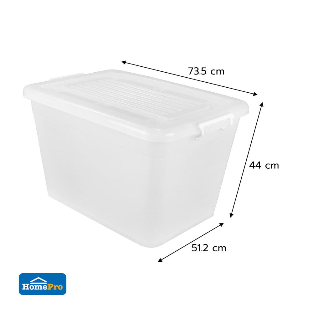 กล่องเก็บของ มีล้อ ฝาล็อก STACKO K1200 110 ลิตร สีขาว