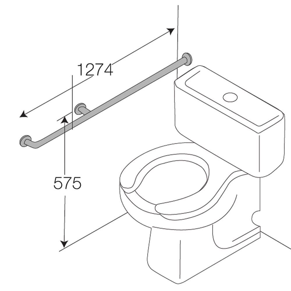 ราวมือจับ ข้างโถสุขภัณฑ์ WS HR-1103-2