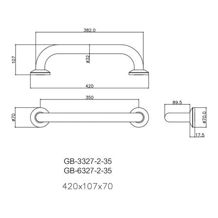 ราวมือจับ แบบตรง WS GB-3327-2-35 35 ซม._1