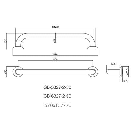 ราวมือจับ แบบตรง WS GB-3327-2-50 50 ซม._1
