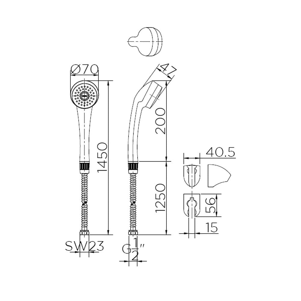 ชุดฝักบัวสายอ่อน 1 ระดับ KARAT FAUCET รุ่น BA01-50 สีโครม