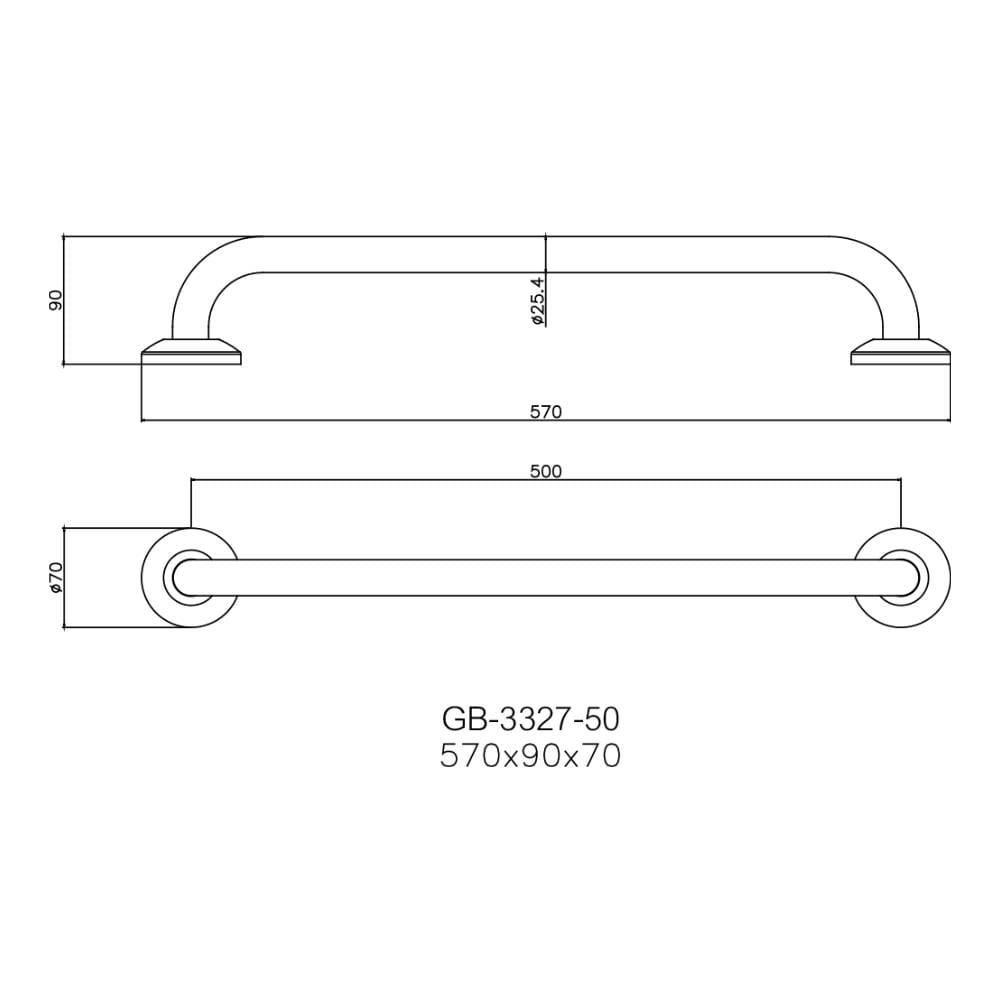 ราวมือจับ แบบตรง WS GB-3327-50 50 ซม.