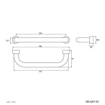 ราวมือจับ แบบตรง WS GB-3207-35 35 ซม._1