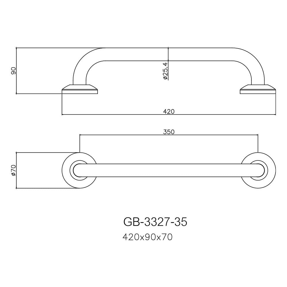 ราวมือจับ แบบตรง WS GB-3327-35 35 ซม.