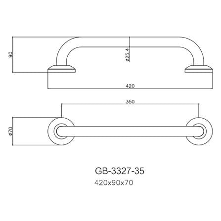 ราวมือจับ แบบตรง WS GB-3327-35 35 ซม._1