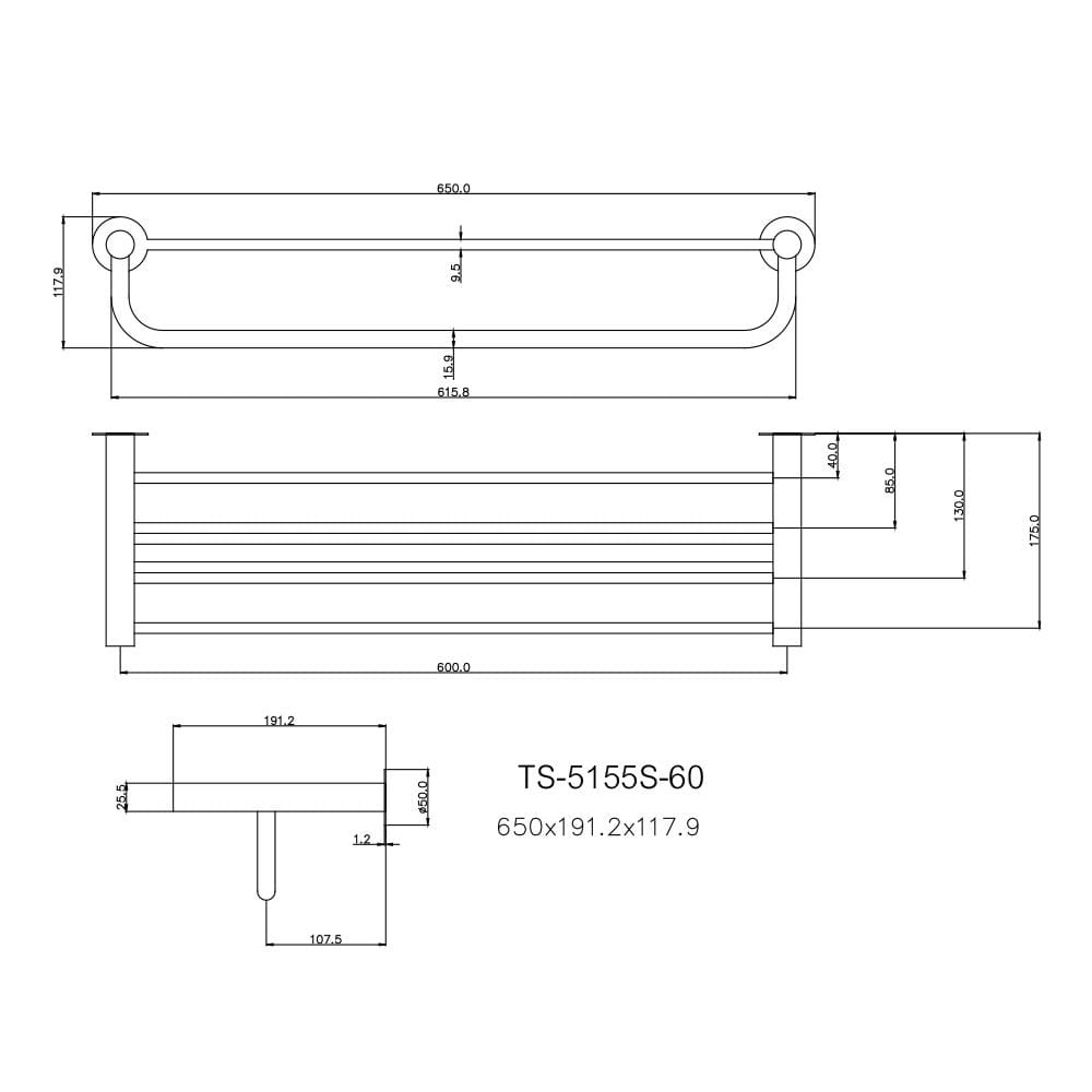TOWEL RACK WATSON TS-5155S-60 STAINLESS STEEL