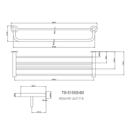 TOWEL RACK WATSON TS-5155S-60 STAINLESS STEEL_1
