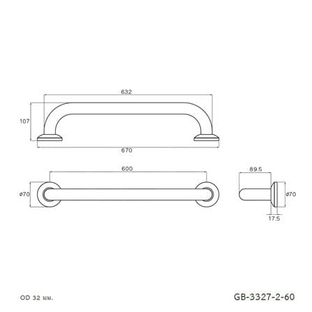 ราวมือจับ แบบตรง WS GB-3327-2-60 60 ซม._1