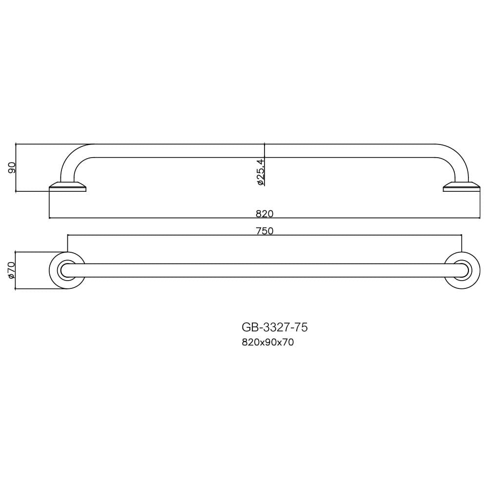 ราวมือจับ แบบตรง WS GB-3327-75 75 ซม.