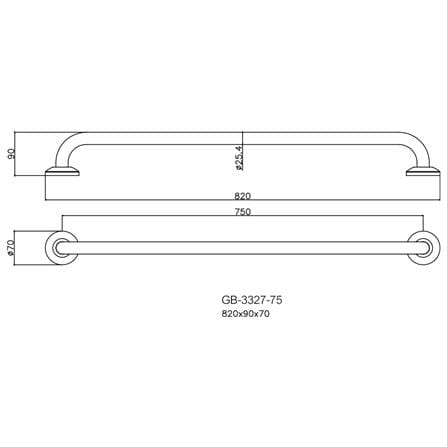 ราวมือจับ แบบตรง WS GB-3327-75 75 ซม._1