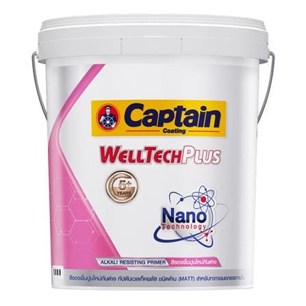 สีรองพื้นปูนใหม่ CAPTAIN WELLTECHPLUS ด้าน 5 แกลลอน