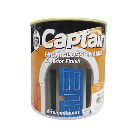 สีน้ำมันเคลือบเงา CAPTAIN #600 สีขาว เงา 1/4 แกลลอน
