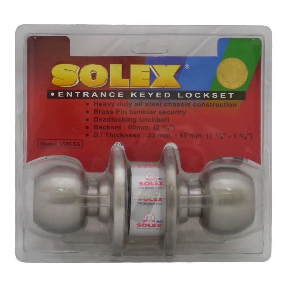 ลูกบิดประตู หัวกลม SOLEX 3500 SS สีสเตนเลส
