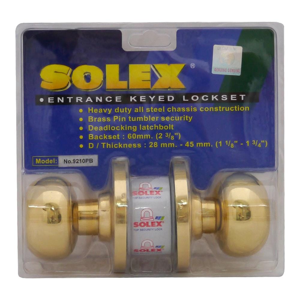 ลูกบิดประตู หัวจัน SOLEX 9210 PB สีทองเหลืองรมดำ
