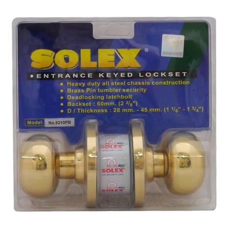 ลูกบิดประตู หัวจัน SOLEX 9210 PB สีทองเหลืองรมดำ