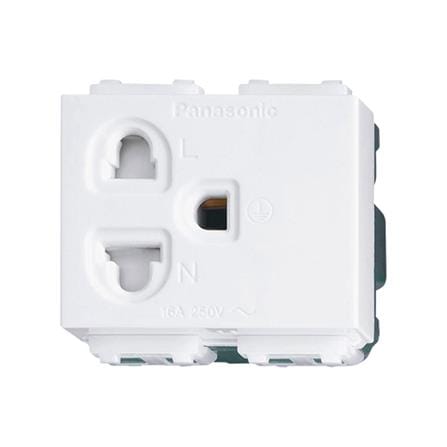 เต้ารับเดี่ยว 3 ขา มีม่านนิรภัย PANASONIC WEG1181K สีขาว