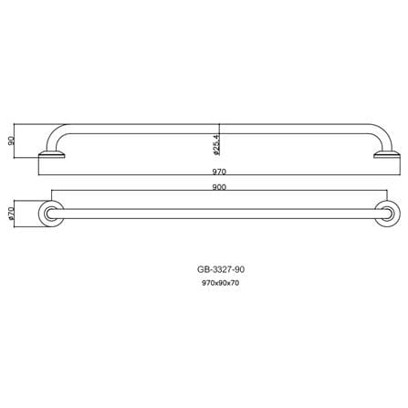 ราวมือจับ แบบตรง WS GB-3327-90 90 ซม._2