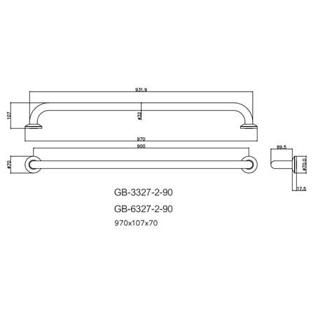 ราวมือจับ แบบตรง WS GB-3327-2-90 90 ซม._1