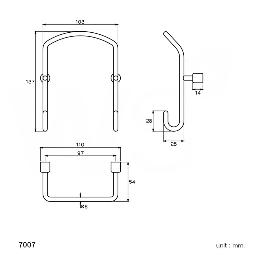 ขอแขวนผ้า WS 7007 สเตนเลส