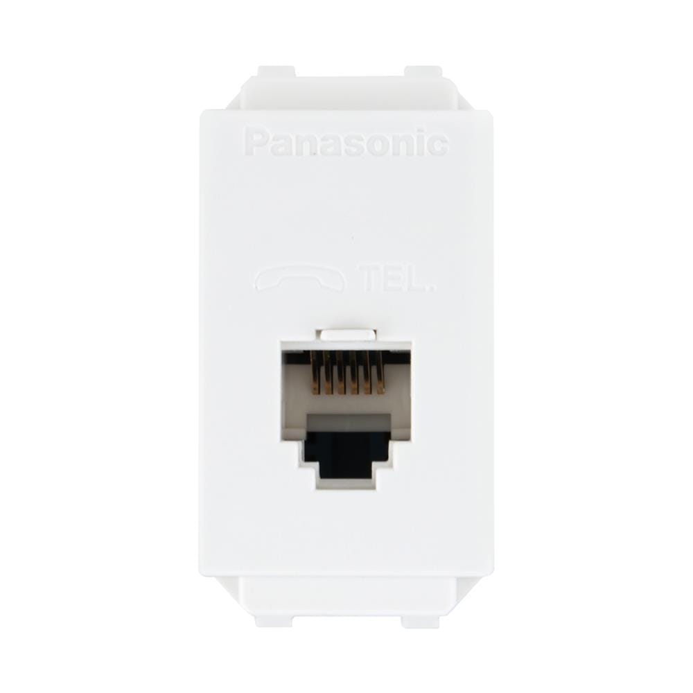 เต้ารับโทรศัพท์ PANASONIC 6P/6C WEG2166 สีขาว