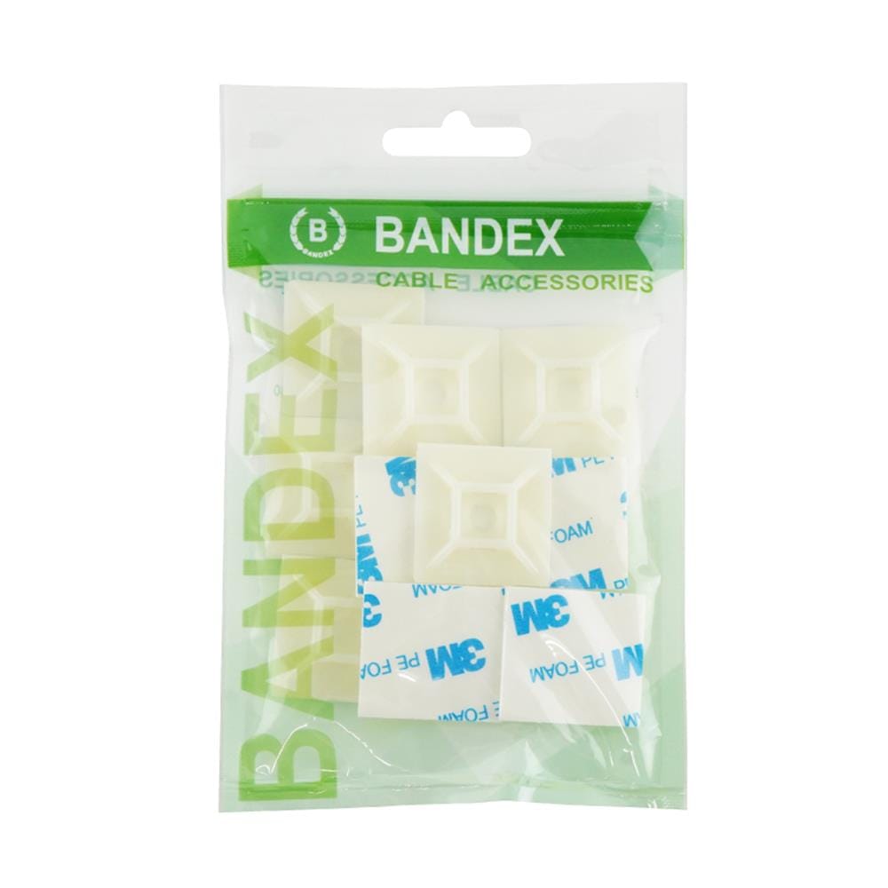 SELF-ADHESIVE TIE MOUNT BANDEX TM 2828-4 3/4IN WHITE 10PCS