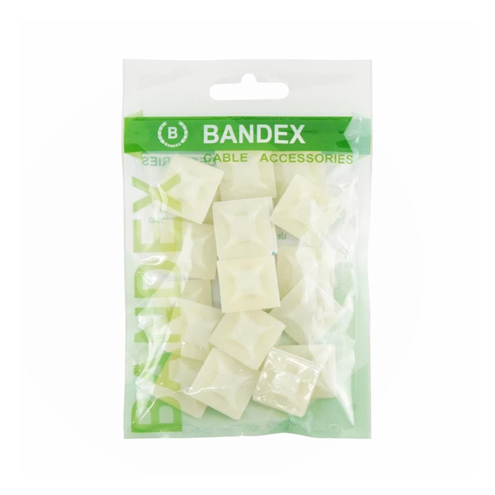 แป้นกาวยึดสายไฟ BANDEX TM 2121-4 1 นิ้ว สีขาว แพ็ก 10 ชิ้น