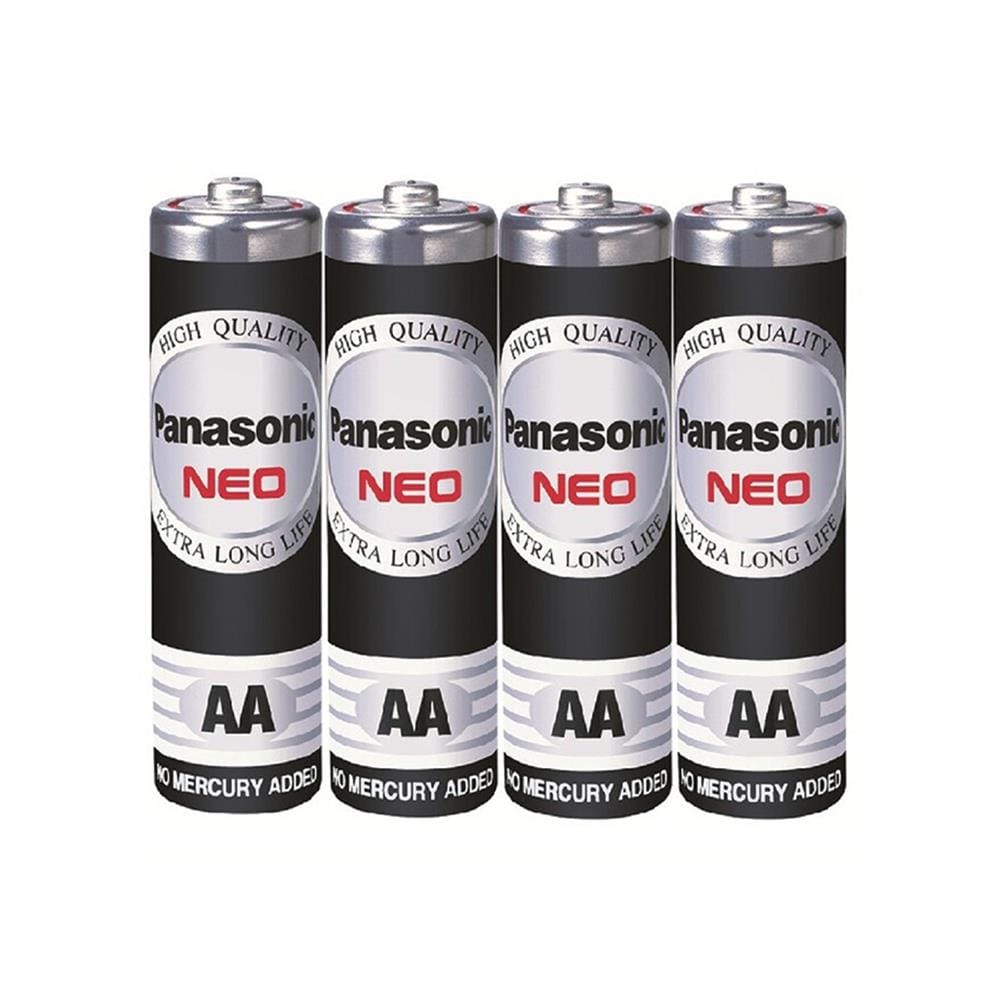 ถ่านธรรมดา PANASONIC AA R6NT แพ๊ค 4 ก้อน สีดำ
