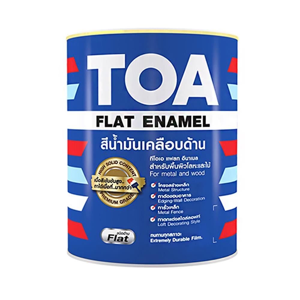 สีน้ำมัน TOA FLAT ENAMEL F222 สีขาว ด้าน 1 แกลลอน