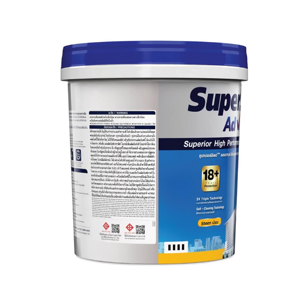 สีน้ำทาภายนอก ชนิดเนียน TOA SUPERSHIELD ADVANCE S100 สีขาว 5 แกลลอน