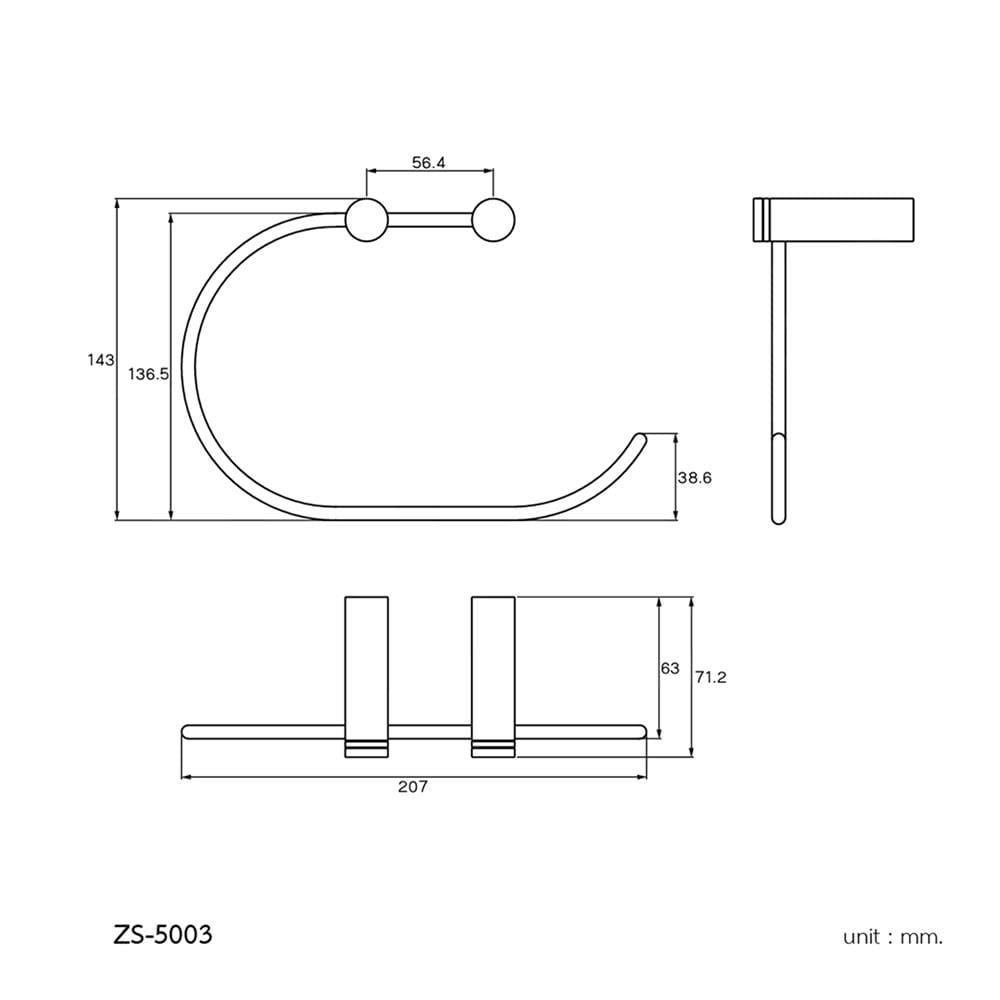 ห่วงแขวนผ้า WS ZS-5003 สเตนเลส