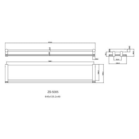 หิ้งกระจก WS ZS-5005 สเตนเลส_1