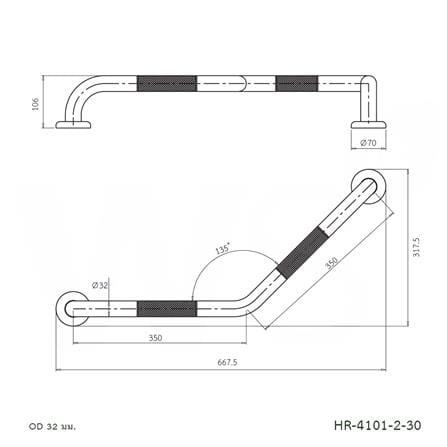 ราวมือจับ รูปตัว V WS HR-4101-2-30_2