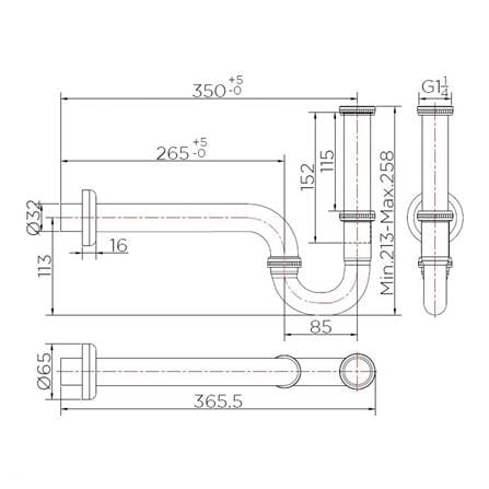 ท่อน้ำทิ้งอ่างล้างหน้าพีแทรป KARAT BAT2S-50 35 ซม._2