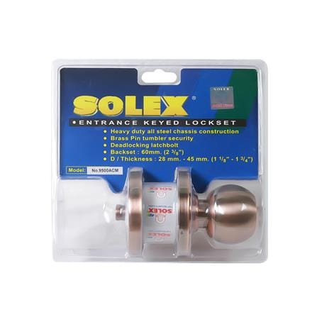 ลูกบิดประตูหลบมุ้งลวด หัวกลม SOLEX 9500 ACM สีทองแดงรมดำ_1
